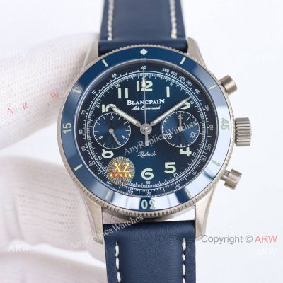 Super Clone Blancpain Air Command Flyback Chronograph in Titanium Blue Dial